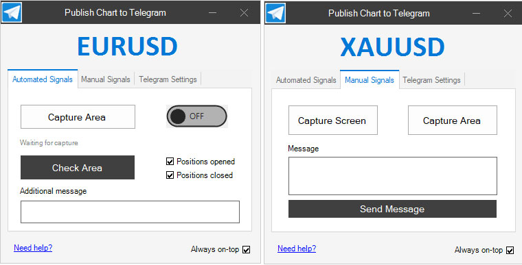 cTrader Telegram Picture Messages