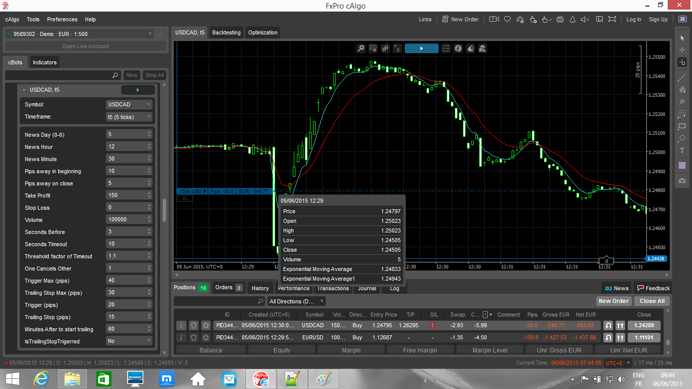 Enter long  at 1.24795 whereas I've a buy order at 1.25188 